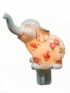 Porcelain Elephant Night Light With Gift Box